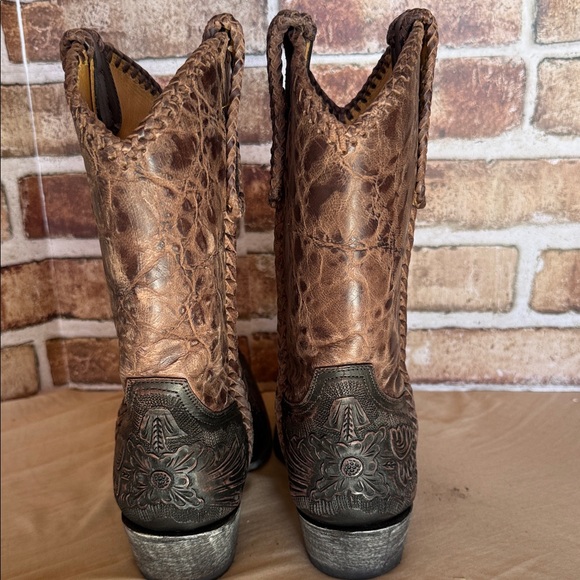 Old Gringo Brown and Black  hand tooled Ankle Boots
Wyoming - Picture 3 of 9